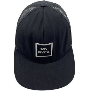 RVCA VA Snapback Hat PM Tenore Mesh Trucker Cap Black Adjustable Mens